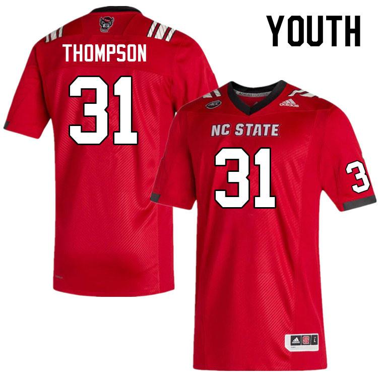 Youth #31 Daejuan Thompson NC State Wolfpack College Football Jerseys Sale-Red - Click Image to Close